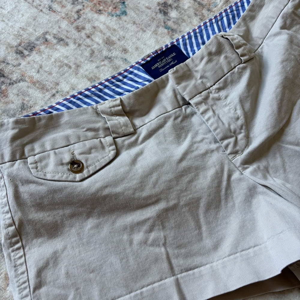 American Eagle Outfitters Men's Tan Flat-Front Shorts